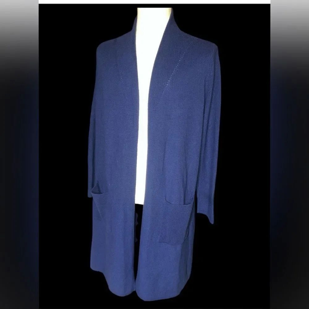 Chico's purple Open Front Cardigan pockets